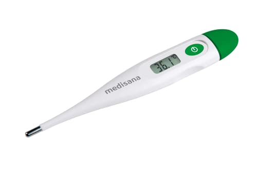 Medisana FTC Termómetro clínico digital para bebés, niños y adultos, oral, axilar o rectal, a prueba de agua con alarma de fiebre, Color Blanco, único