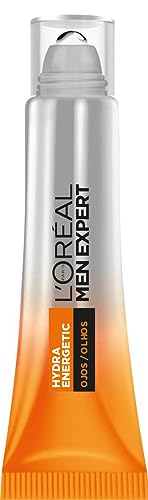 L'Oréal Men Expert Hydra Energetic Roll-On para ojos, con vitamina C*, Fórmula antifatiga que reduce la apariencia de bolsas y ojeras, [10ml]