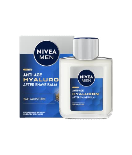 NIVEA MEN Hyaluron Bálsamo After Shave Antiedad con Ácido Hialurónico (1 x 100 ml), bálsamo hidratante para calmar la piel tras el afeitado, bálsamo facial refrescante